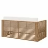 Modway Carlsbad Teak Wood Outdoor Patio Loveseat - Natural White - Back Side Angle - Modway Carlsbad Teak Wood Outdoor Patio Loveseat - Natural White - Back Side Angle