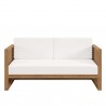 Modway Carlsbad Teak Wood Outdoor Patio Loveseat - Natural White - Front Angle
