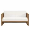 Modway Carlsbad Teak Wood Outdoor Patio Loveseat - Natural White - Front Angle - Modway Carlsbad Teak Wood Outdoor Patio Loveseat - Natural White - Front Angle
