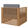 Modway Carlsbad Teak Wood Outdoor Patio Armchair in Natural Gray - Back Side Angle