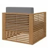 Modway Carlsbad Teak Wood Outdoor Patio Armchair in Natural Gray - Back Side Angle - Modway Carlsbad Teak Wood Outdoor Patio Armchair in Natural Gray - Back Side Angle
