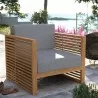 Modway Carlsbad Teak Wood Outdoor Patio Armchair in Natural Gray - Lifestyle - Modway Carlsbad Teak Wood Outdoor Patio Armchair in Natural Gray - Lifestyle