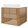 Modway Carlsbad Teak Wood Outdoor Patio Armchair in Natural White - Back Side Angle - Modway Carlsbad Teak Wood Outdoor Patio Armchair in Natural White - Back Side Angle