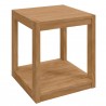 Modway Carlsbad Teak Wood Outdoor Patio Side Table - Natural - Front Side Angle