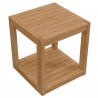 Modway Carlsbad Teak Wood Outdoor Patio Side Table - Natural - Front Side Top Angle