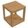 Modway Carlsbad Teak Wood Outdoor Patio Side Table - Natural - Front Side Top Angle - Modway Carlsbad Teak Wood Outdoor Patio Side Table - Natural - Front Side Top Angle