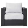 Modway Tahoe Outdoor Patio Powder-Coated Aluminum Armchair - Gray White - Front Angle
