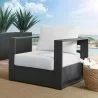 Modway Tahoe Outdoor Patio Powder-Coated Aluminum Armchair - Gray White - Lifestyle - Modway Tahoe Outdoor Patio Powder-Coated Aluminum Armchair - Gray White - Lifestyle
