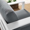 Modway Tahoe Outdoor Patio Powder-Coated Aluminum Armchair in White Charcoal  - Lifestyle