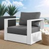 Modway Tahoe Outdoor Patio Powder-Coated Aluminum Armchair in White Charcoal  - Lifestyle