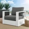 Modway Tahoe Outdoor Patio Powder-Coated Aluminum Armchair in White Charcoal  - Lifestyle - Modway Tahoe Outdoor Patio Powder-Coated Aluminum Armchair in White Charcoal  - Lifestyle