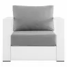 Modway Tahoe Outdoor Patio Powder-Coated Aluminum Armchair in White Gray - Front Angle - Modway Tahoe Outdoor Patio Powder-Coated Aluminum Armchair in White Gray - Front Angle