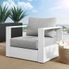 Modway Tahoe Outdoor Patio Powder-Coated Aluminum Armchair in White Gray - Lifestyle