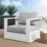 Modway Tahoe Outdoor Patio Powder-Coated Aluminum Armchair in White Gray - Lifestyle - Modway Tahoe Outdoor Patio Powder-Coated Aluminum Armchair in White Gray - Lifestyle