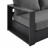 Modway Tahoe Outdoor Patio Powder-Coated Aluminum Sofa in Gray Charcoal - Seat Closeup Angle - Modway Tahoe Outdoor Patio Powder-Coated Aluminum Sofa in Gray Charcoal - Seat Closeup Angle