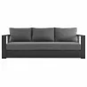 Modway Tahoe Outdoor Patio Powder-Coated Aluminum Sofa in Gray Charcoal - Front Angle - Modway Tahoe Outdoor Patio Powder-Coated Aluminum Sofa in Gray Charcoal - Front Angle