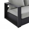 Modway Tahoe Outdoor Patio Powder-Coated Aluminum Sofa in Gray Gray - Seat Closeup Angle