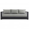 Modway Tahoe Outdoor Patio Powder-Coated Aluminum Sofa in Gray Gray - Front Angle