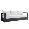 Modway Tahoe Outdoor Patio Powder-Coated Aluminum Sofa - Gray White - Front Side Angle
