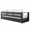 Modway Tahoe Outdoor Patio Powder-Coated Aluminum Sofa - Gray White - Back Side Angle
