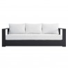 Modway Tahoe Outdoor Patio Powder-Coated Aluminum Sofa - Gray White - Front Angle