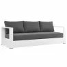 Modway Tahoe Outdoor Patio Powder-Coated Aluminum Sofa - White Charcoal - Front Side Angle - Modway Tahoe Outdoor Patio Powder-Coated Aluminum Sofa - White Charcoal - Front Side Angle