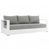 Modway Tahoe Outdoor Patio Powder-Coated Aluminum Sofa in White Gray - Front Side Angle