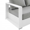 Modway Tahoe Outdoor Patio Powder-Coated Aluminum Sofa in White Gray - Seat Closeup Angle