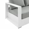 Modway Tahoe Outdoor Patio Powder-Coated Aluminum Sofa in White Gray - Seat Closeup Angle - Modway Tahoe Outdoor Patio Powder-Coated Aluminum Sofa in White Gray - Seat Closeup Angle