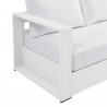 Modway Tahoe Outdoor Patio Powder-Coated Aluminum Sofa in White White - Seat Closeup Angle