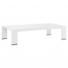 Modway Tahoe Outdoor Patio Powder-Coated Aluminum Coffee Table in White - Front Side Angle