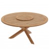 Modway Wellspring 63" Outdoor Patio Teak Wood Dining Table - Natural - Front Top Angle