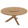 Modway Wellspring 63" Outdoor Patio Teak Wood Dining Table - Natural - Front Top Angle - Modway Wellspring 63" Outdoor Patio Teak Wood Dining Table - Natural - Front Top Angle