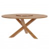Modway Wellspring 63" Outdoor Patio Teak Wood Dining Table - Natural - Front Angle