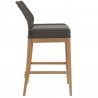 Modway Wellspring Outdoor Patio Teak Wood Bar Stool in Gay Graphite - Side Angle