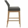 Modway Wellspring Outdoor Patio Teak Wood Bar Stool in Gay Graphite - Side Angle - Modway Wellspring Outdoor Patio Teak Wood Bar Stool in Gay Graphite - Side Angle