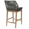 Modway Wellspring Outdoor Patio Teak Wood Bar Stool in Gay Graphite - Back Side Angle - Modway Wellspring Outdoor Patio Teak Wood Bar Stool in Gay Graphite - Back Side Angle