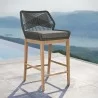 Modway Wellspring Outdoor Patio Teak Wood Bar Stool in Gray Graphite - Lifestyle - Modway Wellspring Outdoor Patio Teak Wood Bar Stool in Gray Graphite - Lifestyle