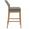 Modway Wellspring Outdoor Patio Teak Wood Bar Stool - Light Gray Greige - Side Angle