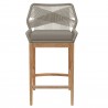 Modway Wellspring Outdoor Patio Teak Wood Bar Stool - Light Gray Greige - Front Angle