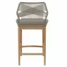 Modway Wellspring Outdoor Patio Teak Wood Bar Stool - Light Gray Greige - Front Angle - Modway Wellspring Outdoor Patio Teak Wood Bar Stool - Light Gray Greige - Front Angle