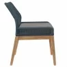 Modway Wellspring Outdoor Patio Teak Wood Dining Chair in Blue Graphite - Side Angle - Modway Wellspring Outdoor Patio Teak Wood Dining Chair in Blue Graphite - Side Angle