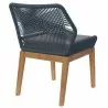 Modway Wellspring Outdoor Patio Teak Wood Dining Chair in Blue Graphite - Back Side Angle - Modway Wellspring Outdoor Patio Teak Wood Dining Chair in Blue Graphite - Back Side Angle