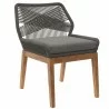Modway Wellspring Outdoor Patio Teak Wood Dining Chair in Gray Graphite - Front Side Angle - Modway Wellspring Outdoor Patio Teak Wood Dining Chair in Gray Graphite - Front Side Angle