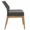 Modway Wellspring Outdoor Patio Teak Wood Dining Chair in Gray Graphite - Side Angle - Modway Wellspring Outdoor Patio Teak Wood Dining Chair in Gray Graphite - Side Angle