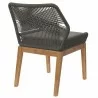 Modway Wellspring Outdoor Patio Teak Wood Dining Chair in Gray Graphite - Back Side Angle - Modway Wellspring Outdoor Patio Teak Wood Dining Chair in Gray Graphite - Back Side Angle