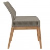 Modway Wellspring Outdoor Patio Teak Wood Dining Chair - Light Gray Greige - Side Angle