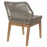 Modway Wellspring Outdoor Patio Teak Wood Dining Chair - Light Gray Greige - Back Side Angle