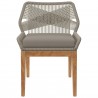 Modway Wellspring Outdoor Patio Teak Wood Dining Chair - Light Gray Greige - Front Angle