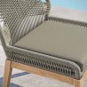 Modway Wellspring Outdoor Patio Teak Wood Dining Chair - Light Gray Greige - Lifestyle